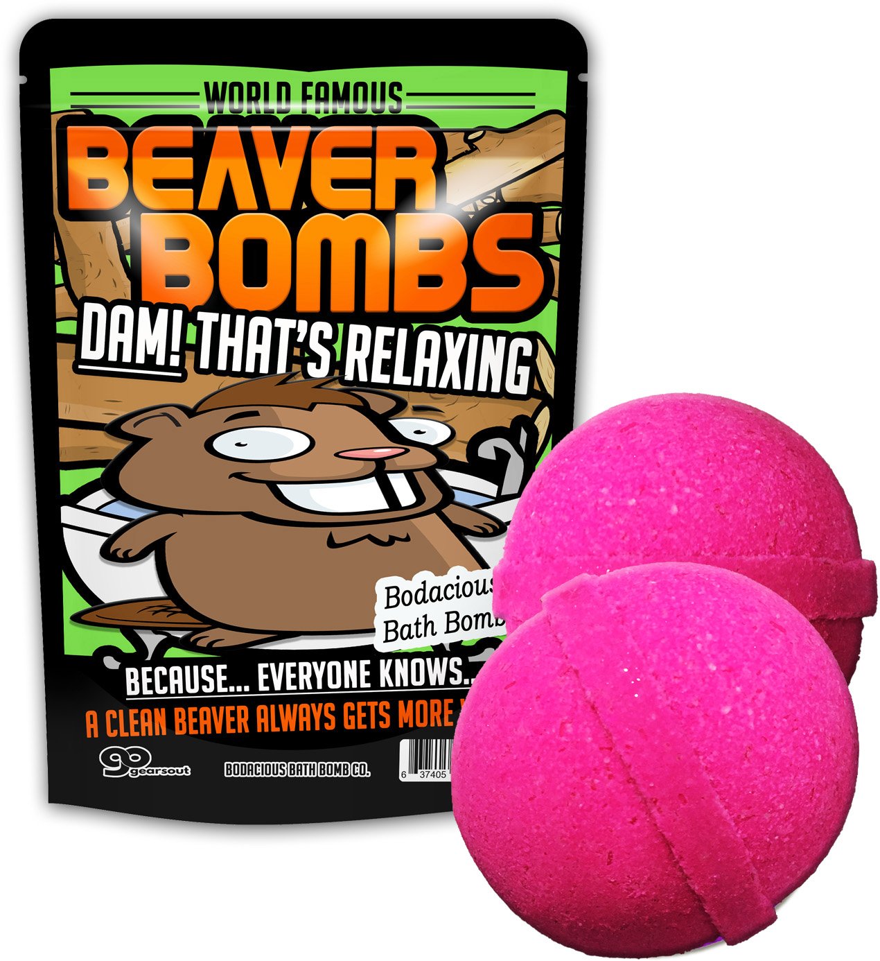 The Bodacious Bath Co. Pink Bath Balls Funny Beaver Gags for Friends Stocking Stuffers for Men Crazy White Elephant Ideas Dirty Santa XL Bath Fizzers…