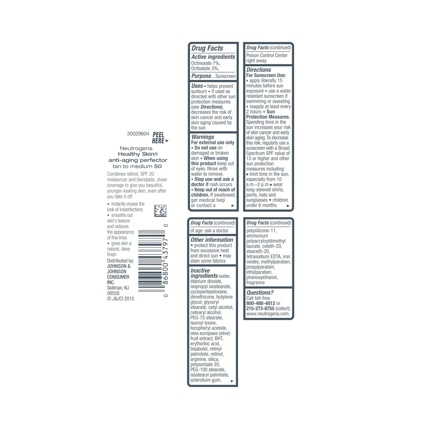 Neutrogena Healthy Skin Anti-Aging Perfector Tinted Facial Moisturizer and Retinol Treatment with Broad Spectrum SPF 20 Sunscreen with Titanium