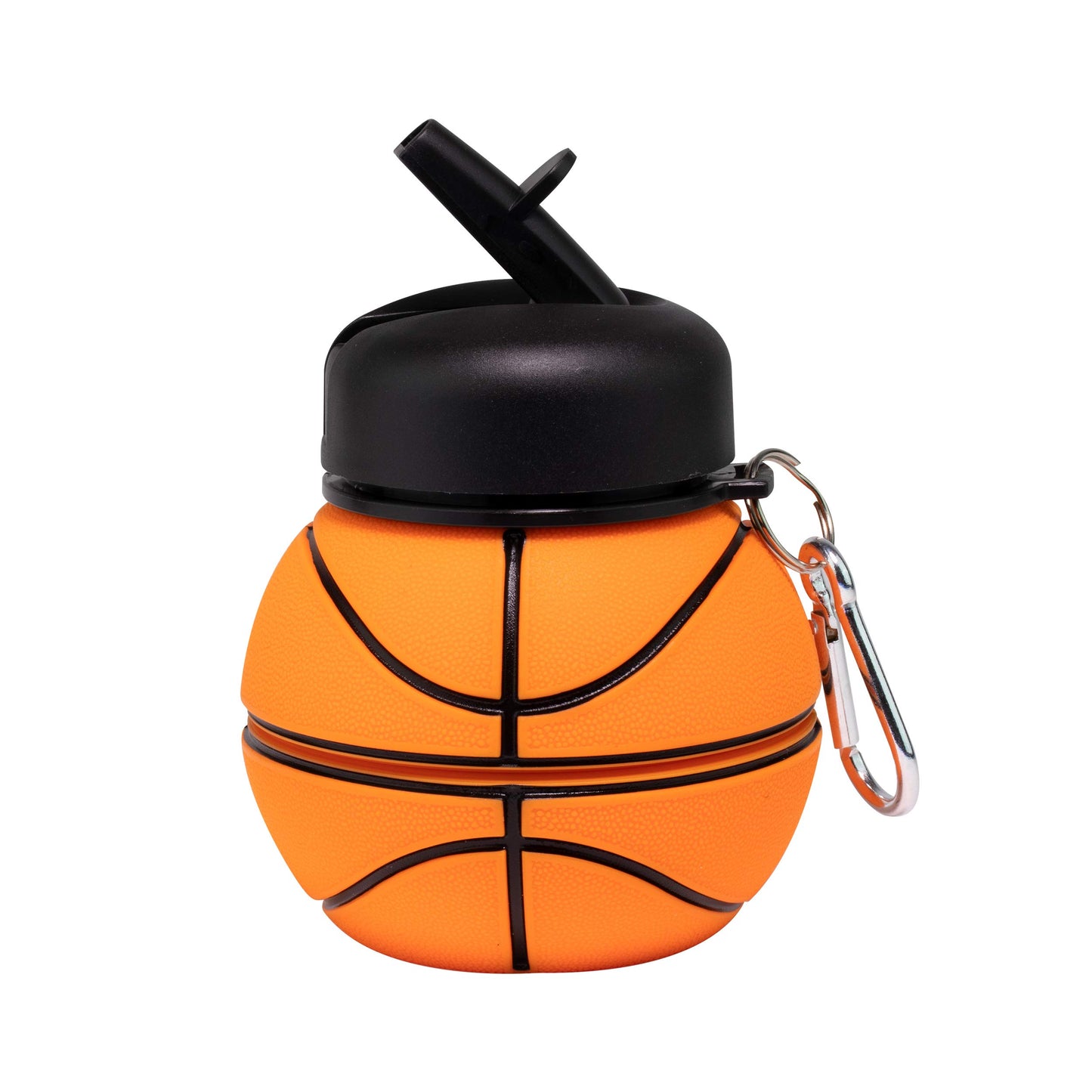Maccabi Art Clip-On Collapsible BPA-Free Silicone Basketball Water Bottle for Kids, 18 Oz. Size