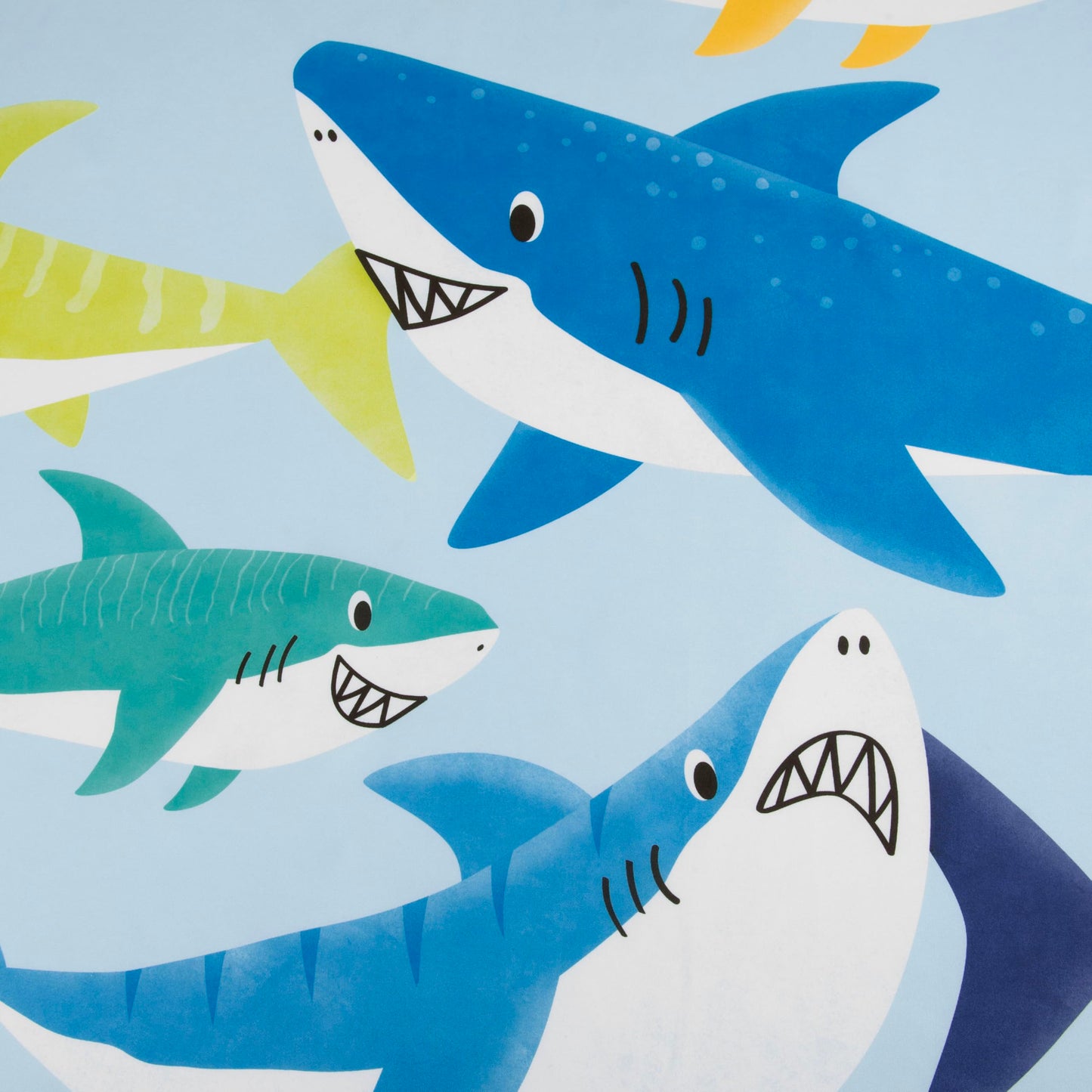 Allure Home Creation Colorful Sharks Shower Curtain 70"x72"