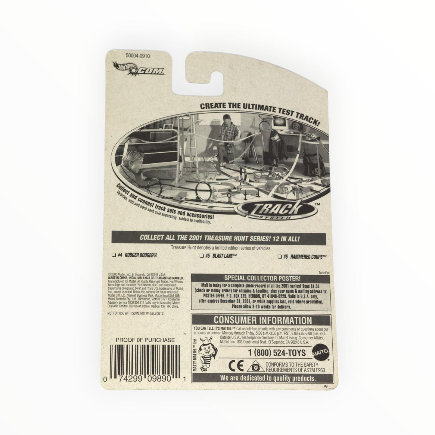 Mattel Hot Wheels 2001 Treasure Hunt 1:64 Scale Gold Blast Lane 5/12 Die Cast Motorcycle #005