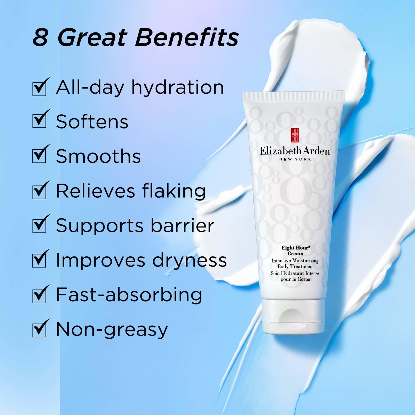 Elizabeth Arden Eight Hour Cream Intensive Moisturizing Body Treatment, Hydrating Lotion for Dry Skin, Made with Shea Butter & Glycerin, 6.8 oz