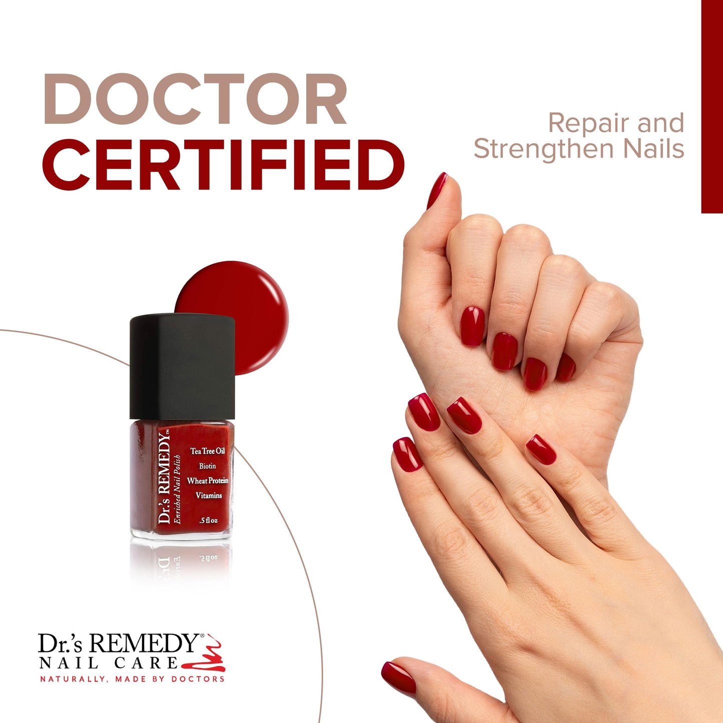 Dr’s Remedy Enriched Nail Polish: Non Toxic, All Natural, and Organic - Doctor Formulated: Strengthens, Restores, Heals, and Protects '24-Free'