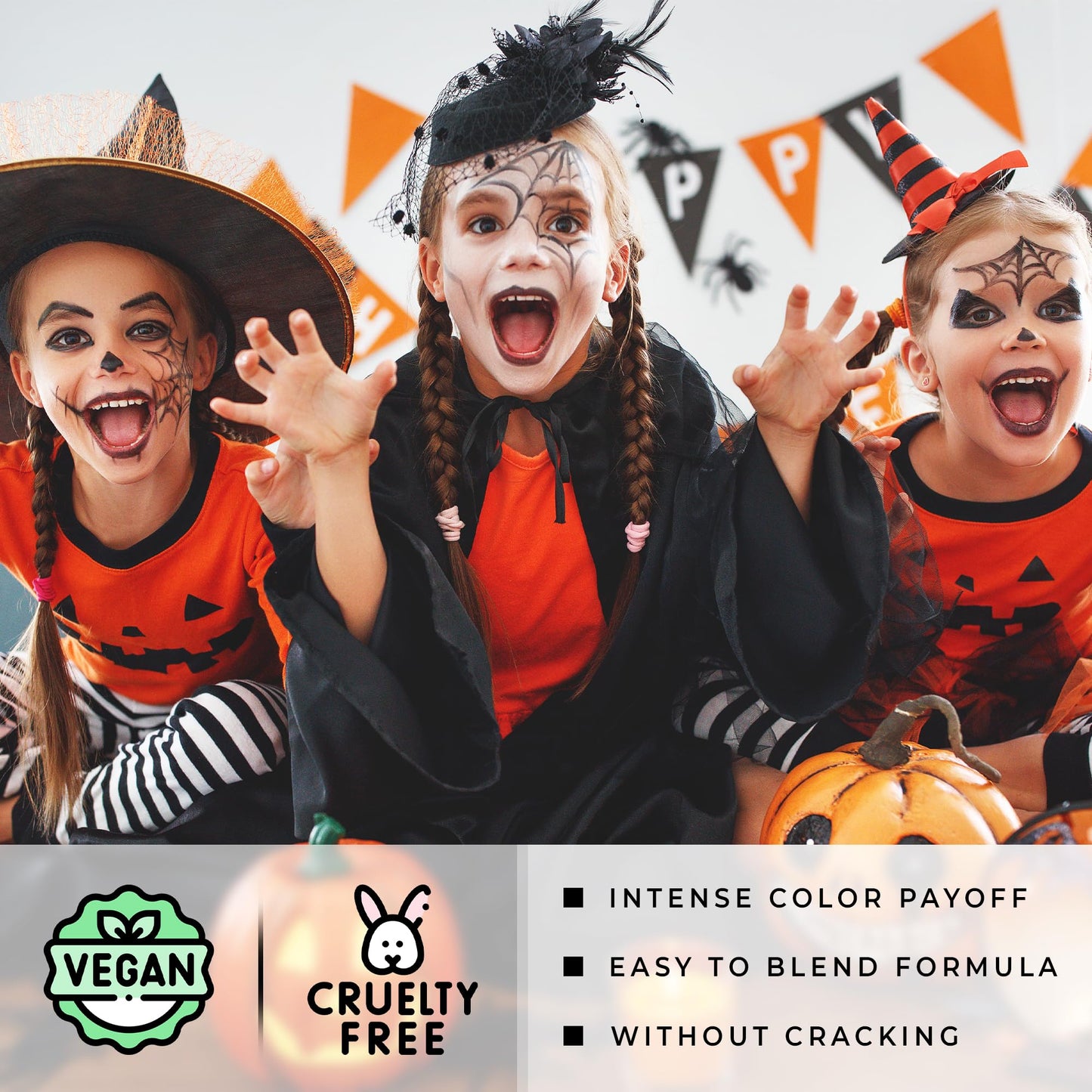 Profusion Cosmetics Sea Witch 3 Colors Face & Body Paint, Highly Pigmented Creamy Shades, Smudge-Proof Long-Lasting Wear for Creative Makeup & Costume
