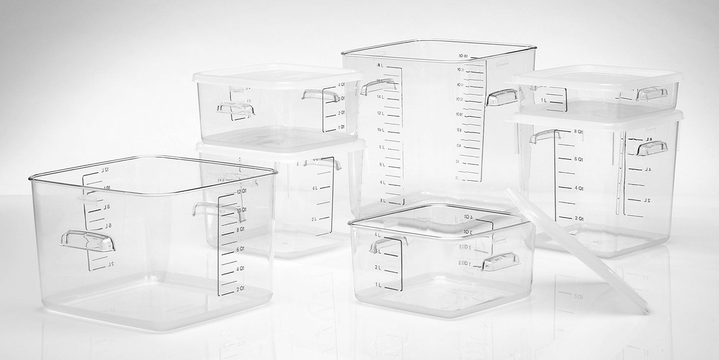 Rubbermaid Commercial Products Space Saving Square Food Storage Container 22 Quart Clear for Kitchen/Sous Vide/Meal Prep