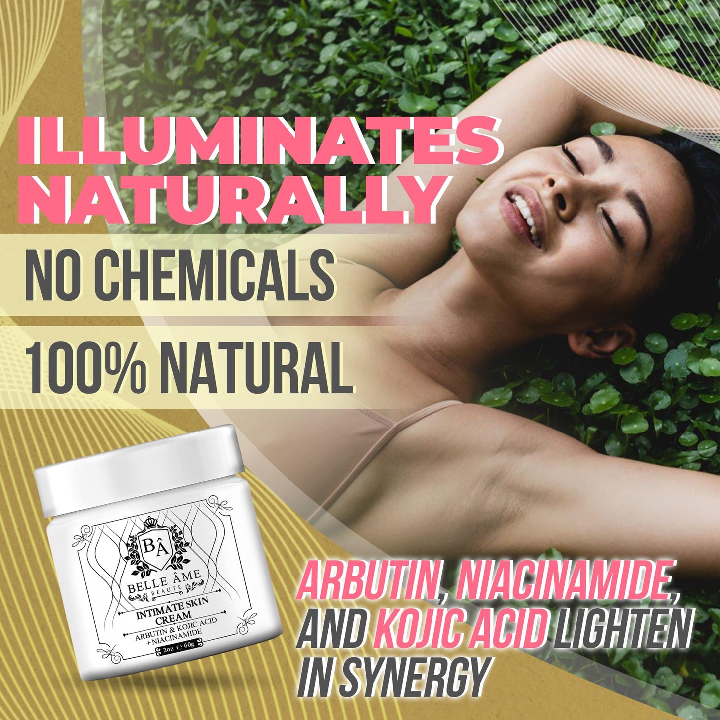 BELLE AME Premium Intimate Brightening Cream - Discoloration Reduction Cream for Uneven Tone -  - 2 oz