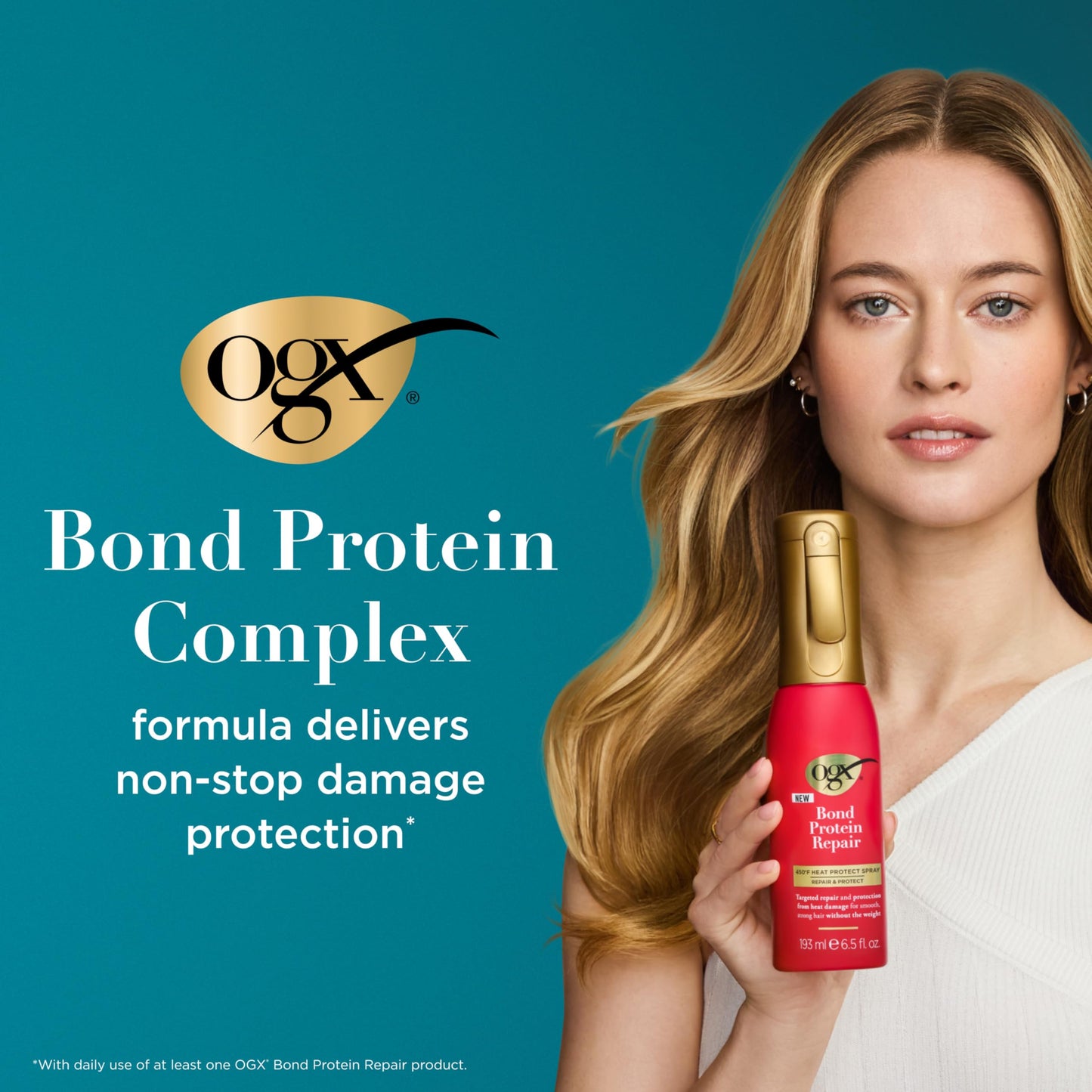 OGX Bond Protein Repair 450°F Heat Protect Spray for Hair 6.5 Fl Oz