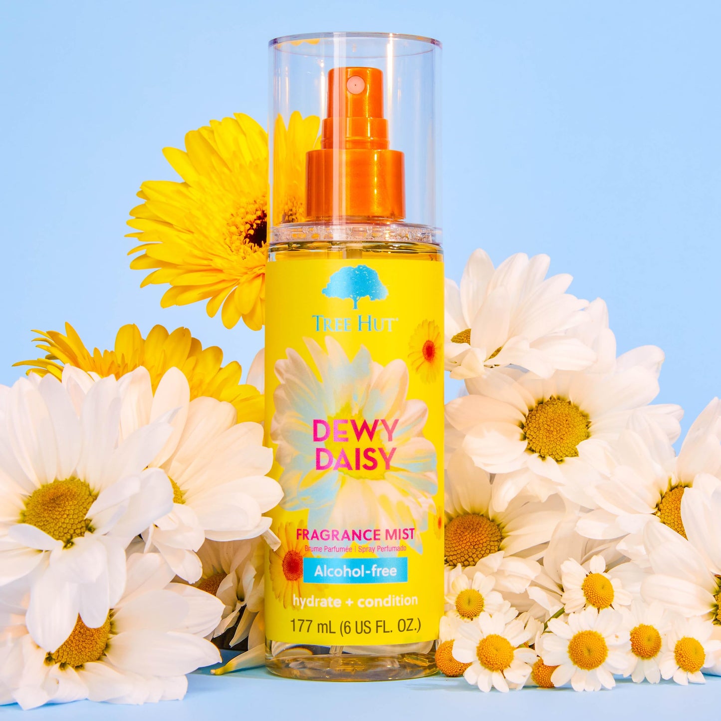 Tree Hut Dewy Daisy Hair & Body Mist, Hydrating & Alcohol-Free Body Spray, Fragrance with Velvety Florals & Fresh Green Notes, Alcohol-Free Formula,