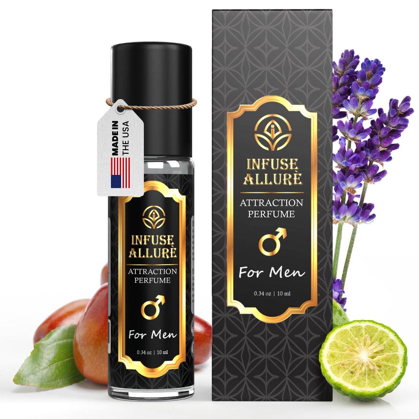 Infuse Allurè Premium Pheromones Perfume Oil for Men - Bold, Extra Strength Formula - Irresistible Fragrance Blend with Jojoba Oil - Long-lasting Beauty & Personal Care Infuse Allurè