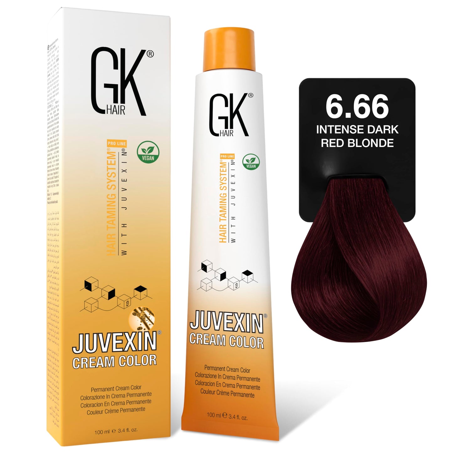 GK HAIR Global Keratin Professional Hair Color Cream Tube (3.4 Fl Oz/100ml) Nourishing & Cleansing Colors for Styling High Performance Long Lasting