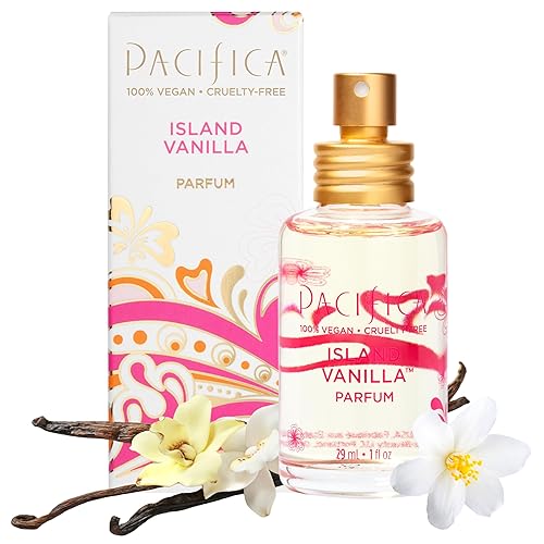 Pacifica Island Vanilla Perfume - Clean Vanilla Fragrance for Women - Warm Tropical Aroma - Long-Lasting Clean Beauty Non Toxic Scent, Vegan