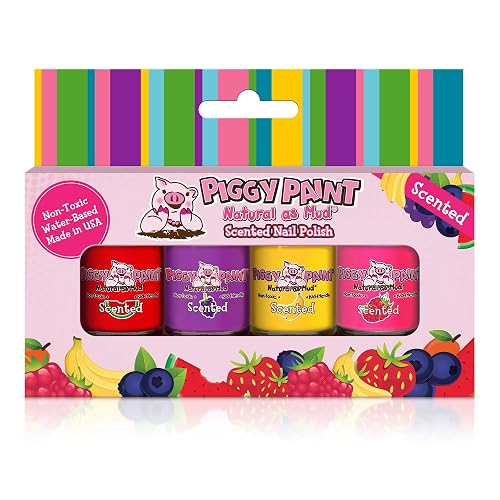 PIGGY PAINT Scented 100% Non-toxic Girls Nail Polish - Safe, Chemical Free Low Odor for Kids, 4 Pack Kit (Scented Silly Unicorns) Beauty & Personal Care Piggy Paint
