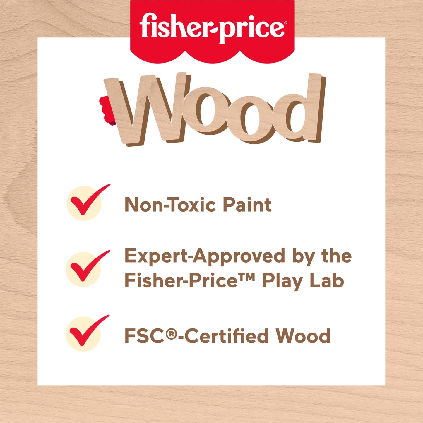 Fisher-Price Wooden Toddler Stacking Rainbow – 6 Colorful Pieces for Building & Developmental Play, Kids Ages 18+ Months