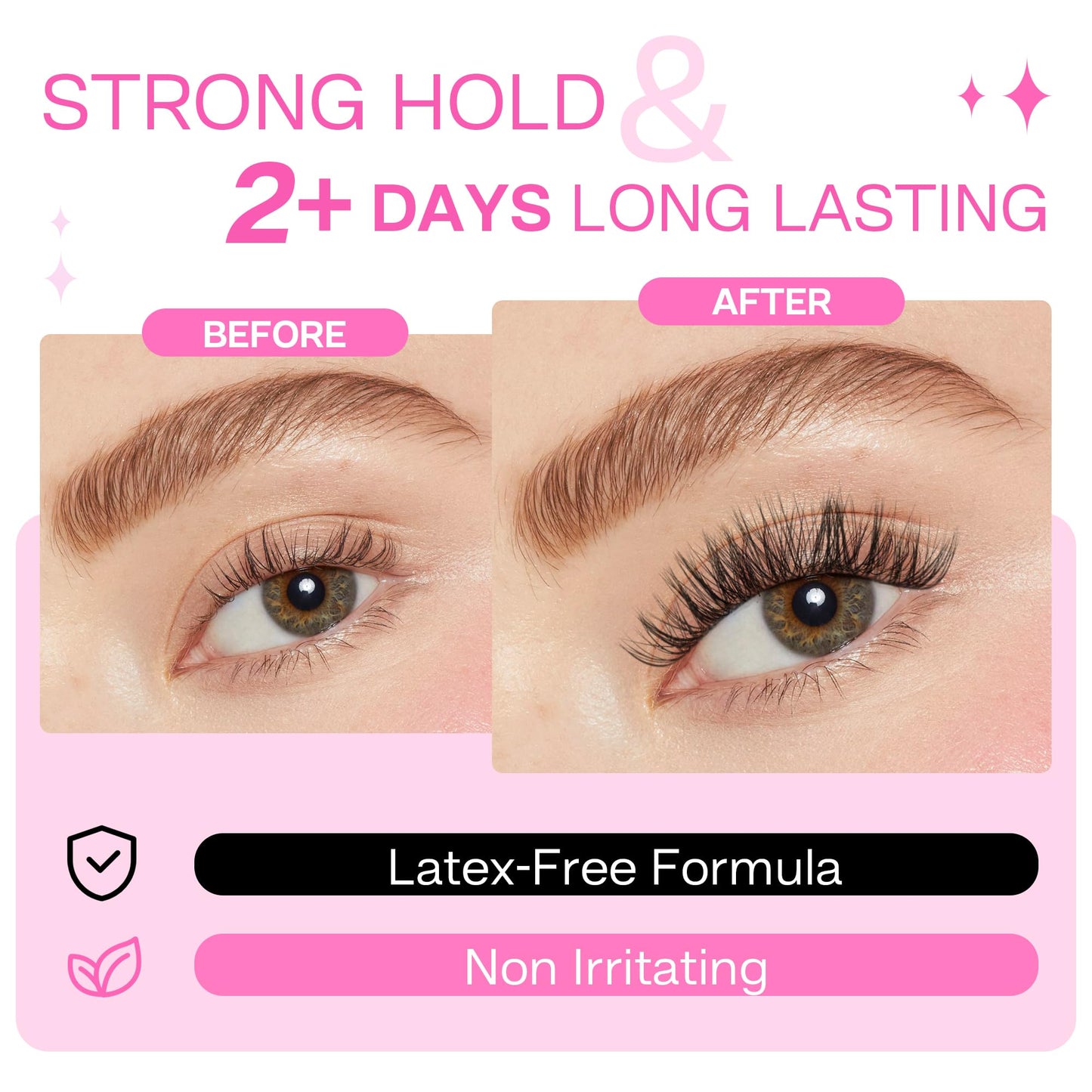 CALAILIS Lash Glue, Super Strong Hold Cluster Lash Extension Glue, Waterproof, Fast Drying