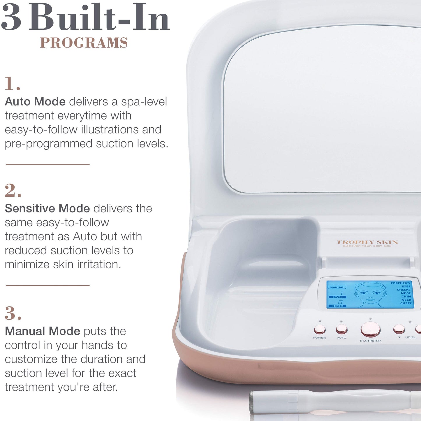Trophy Skin MicrodermMD - At Home Microdermabrasion Kit - Anti Aging and Acne Treatment - Contains Real Diamond and Pore Extractor Tips to Rejuvenate