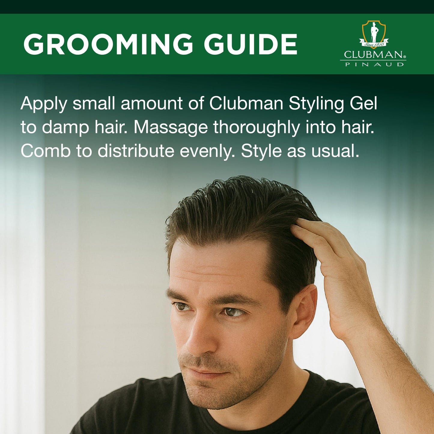 Clubman Pinaud Hair Styling Gel - Regular Hold & High Shine Hair Gel for Men, Alcohol-Free Formula, Men's Grooming, 16 oz