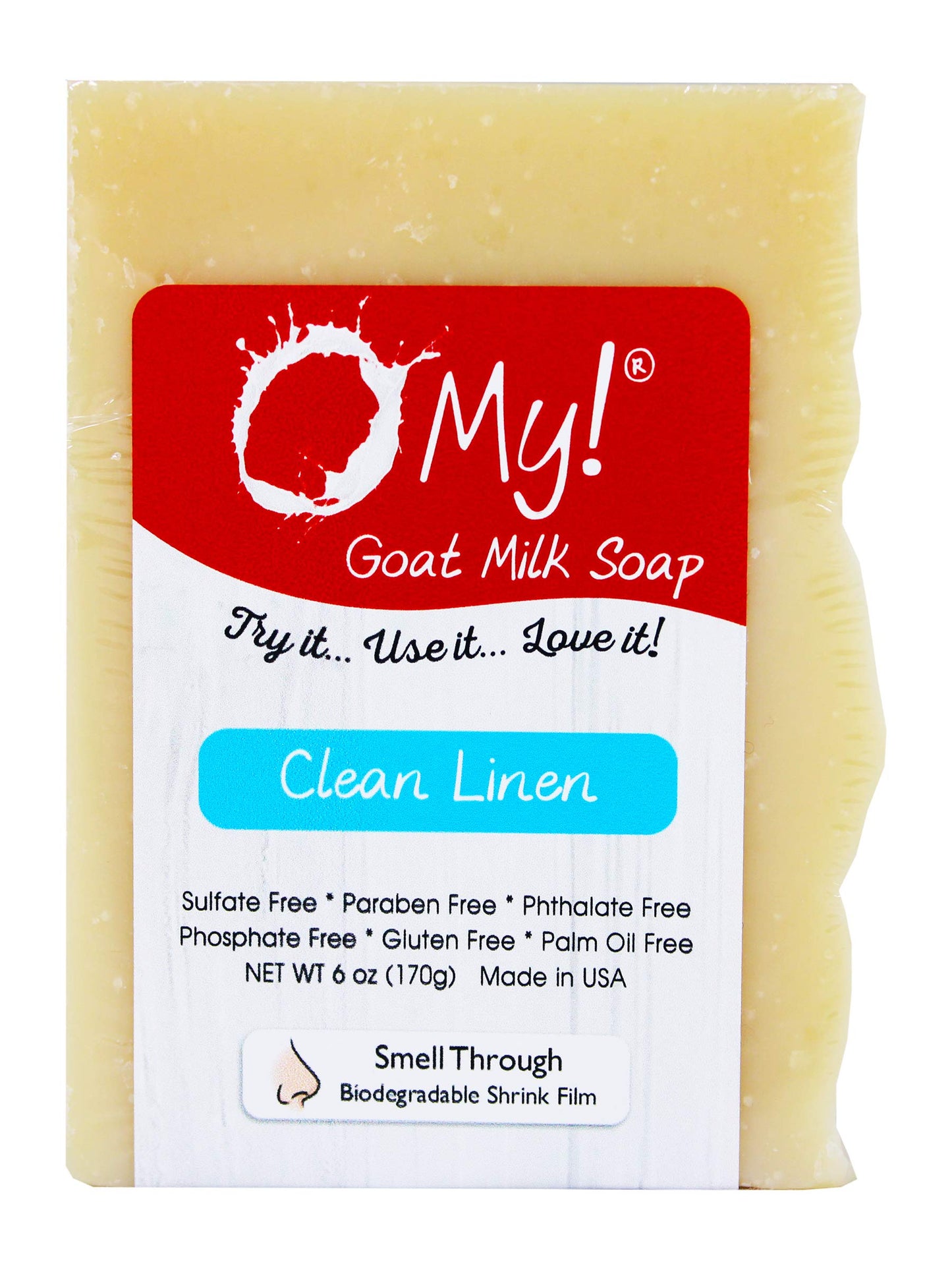 O My! Goat Milk Soap :: All Natural Hand, Face & Body Soap, 6 Oz. Bar :: Handmade in USA with Farm Fresh Goat's Milk :: Lightly Scented, Non Drying