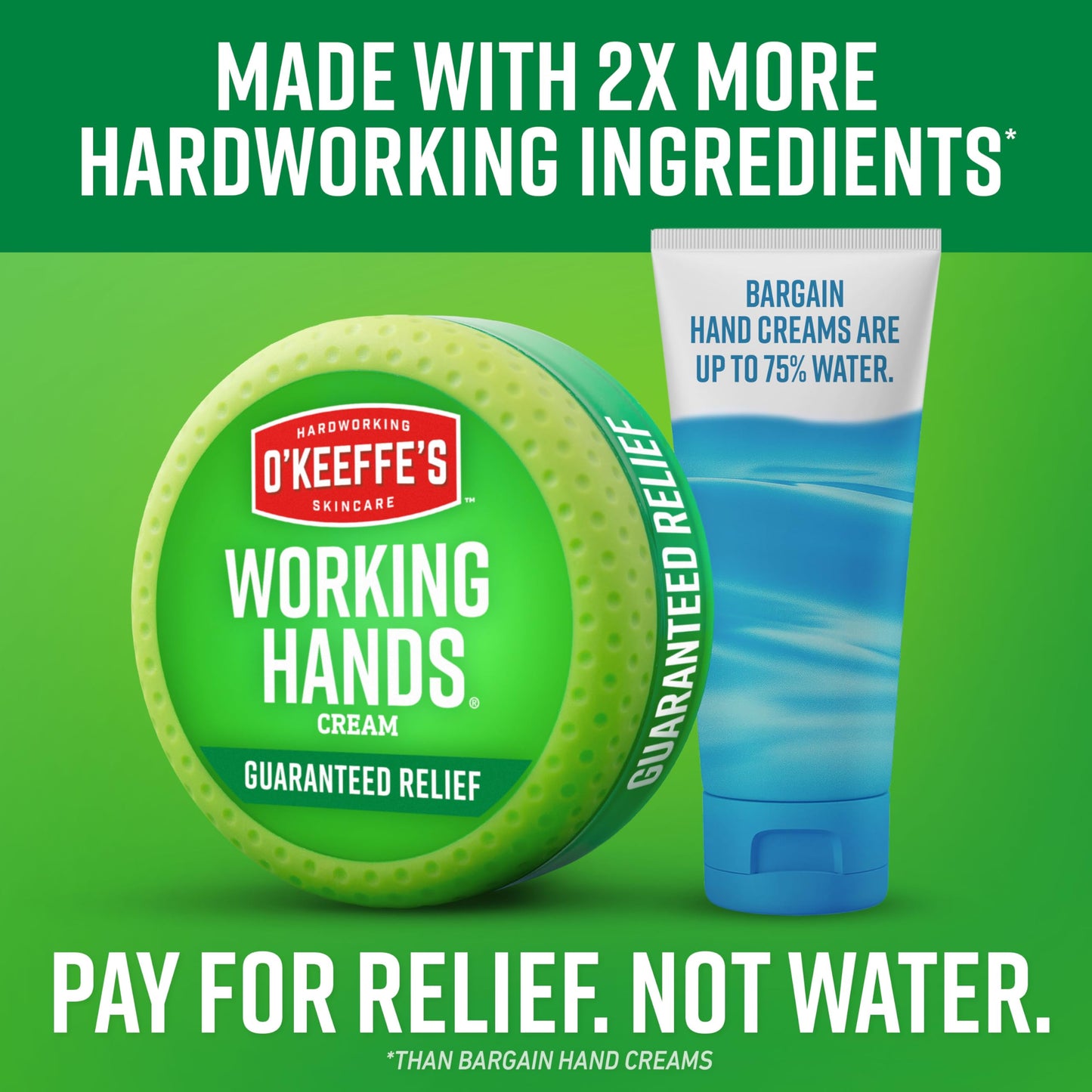 O'Keeffe's Working Hands Hand Cream for Extreme Dryness - 3.4 oz Jar (2 Pack) - Repairing Skincare for Cracked, Dry Hands