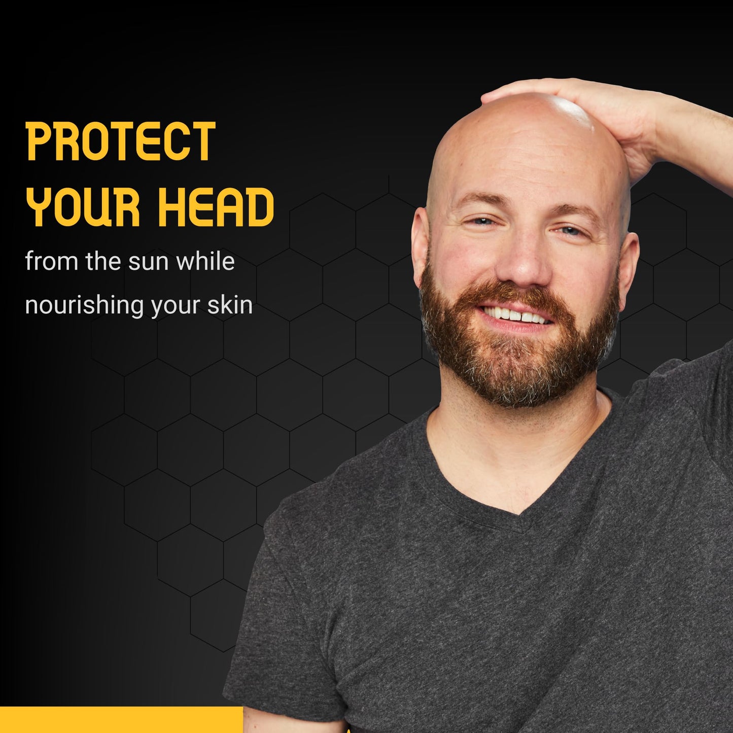 Bee Bald SMOOTH PLUS Head & Face Moisturizer with SPF 30 Sunscreen Lotion Protecting Skin From Harmful UVA/UVB Rays While Hydrating, Moisturizing