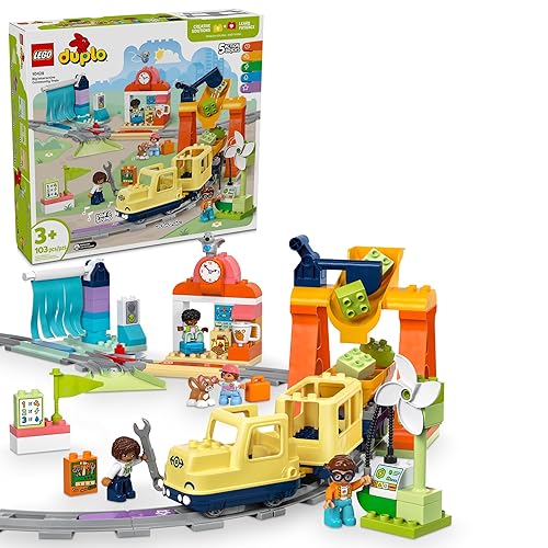 LEGO DUPLO Town Big Interactive Community Train Set - Learning Toddler Train Toy Playset for Boys and Girls, Ages 3+ - Gift Idea for Birthdays and…