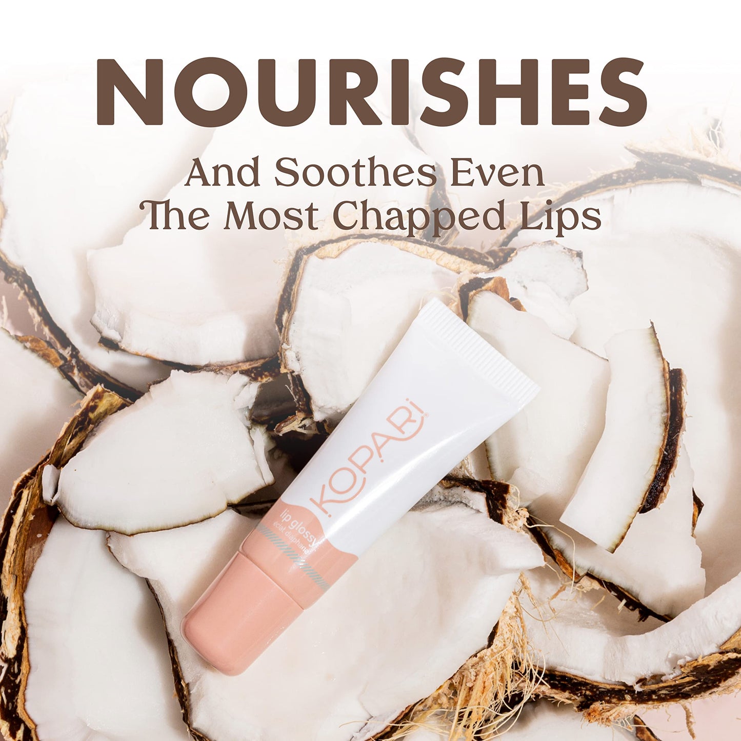 Kopari Coconut Lip Glossy | Nude Tint Birthday Suit | Vegan Hydrating Moisturizing Lip Oil Vitamin E Shea Butter Long Wear High Shine Non Sticky |