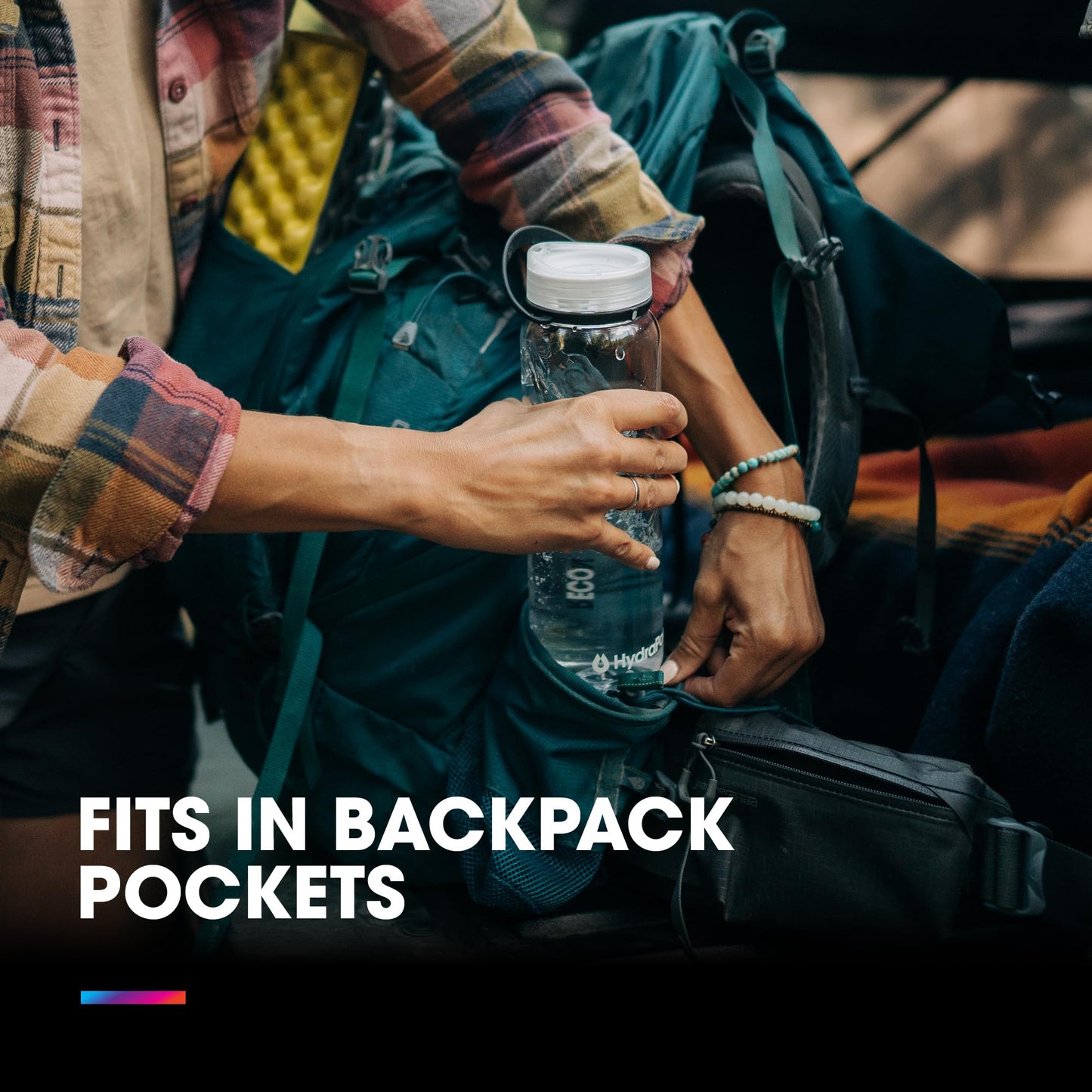 HydraPak Recon Twist & Sip - Wide Mouth Recycled Plastic Water Bottle (24oz or 32oz) - Eco Friendly, BPA Free, Easy Carry, 24oz/750ml, Clear/Iris…