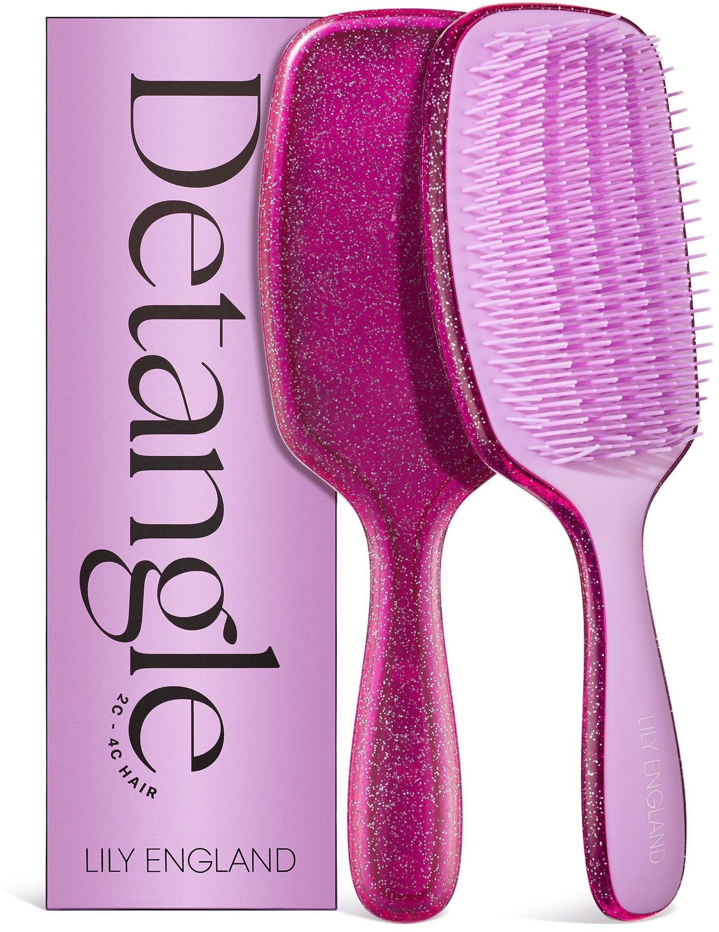 Lily England Curly Detangler Brush for Women - Pain-free Detangling Brush for Wet & Dry Hair With Flexible Bristles - Easy-to-Hold Hairbrush for Women Beauty and Personal Care Lily England Default Title