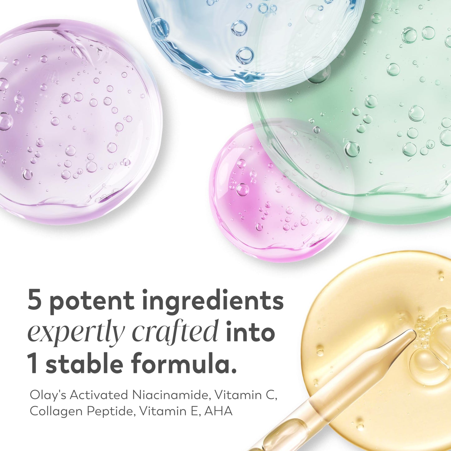 Olay Super Serum - Niacinamide, Vitamin C & E, Collagen Peptide, AHA - 5-in-1 Skin Care Benefits for Face - Healthy Glow, Brightening, Hydrating