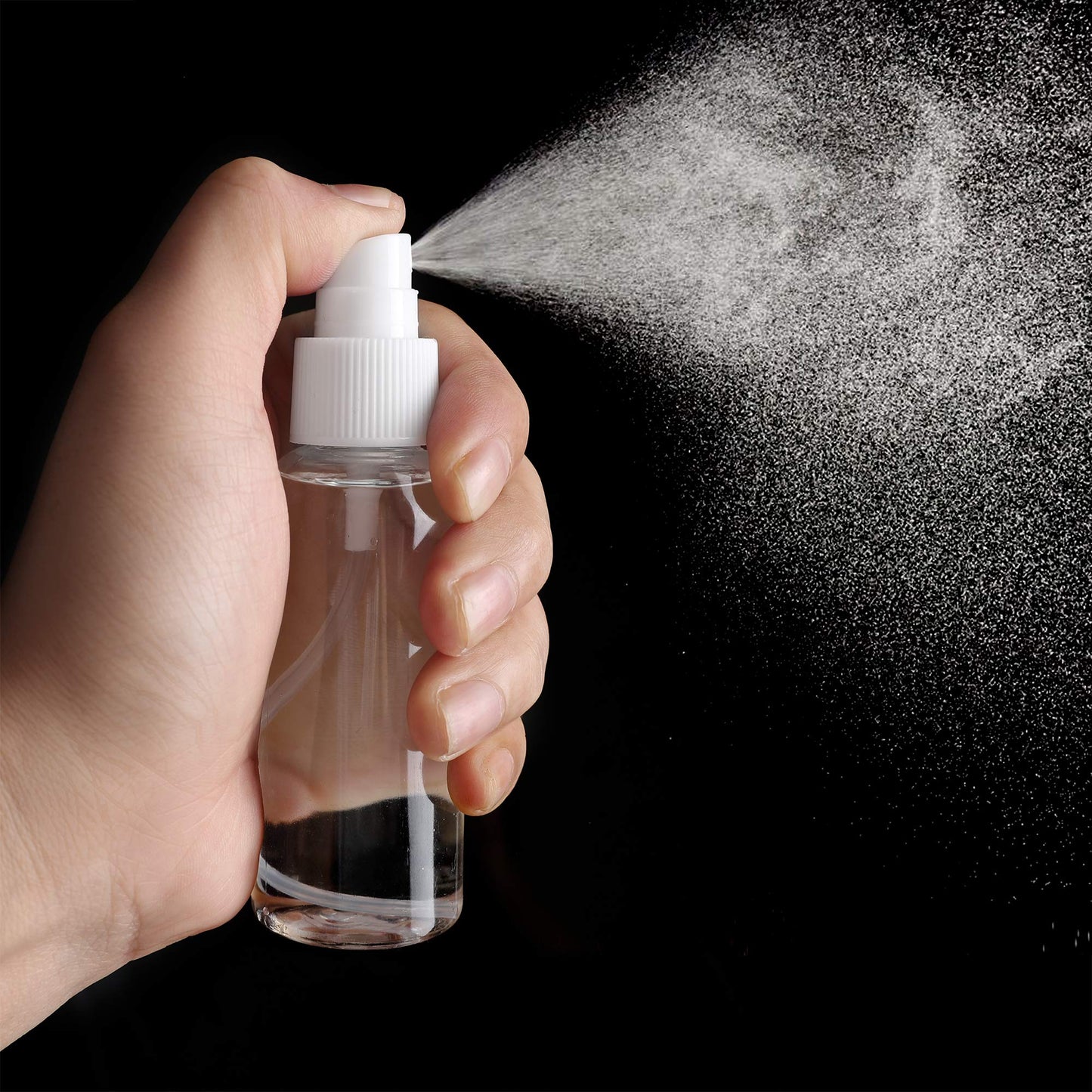 ZEROFIRE 4 Pack Spray Bottles 1oz Clear Plastic Empty Refillable Mini Spritzer for Travel, Cleaning, Gardening, Skin Care Atomizer for Essential Oils Beauty and Personal Care ZEROFIRE