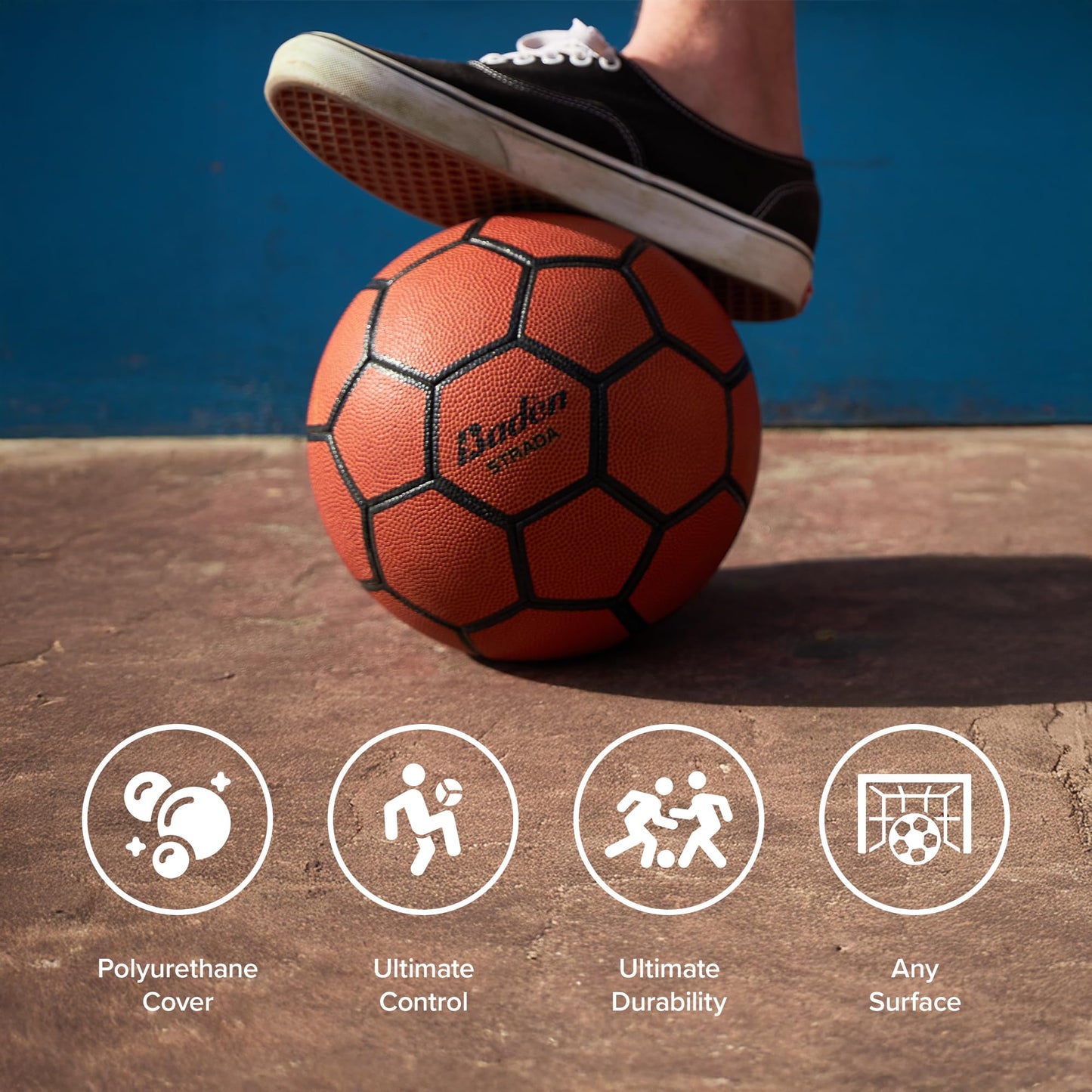 Baden Strada Freestyle Soccer Ball | Thermo Bonded for Superior Durability | Ideal for Training and Competitive Play | Size 5