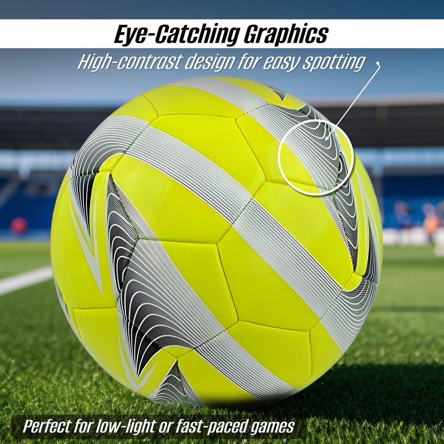 Vizari Soccer Ball Size 3,4,5 for Youth, Adults | Soccer Ball for Practice & Match, Indoor & Outdoor for Boys, Girls, Kids (Pack of 1, 6, 12)