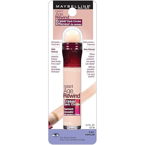 Maybelline Instant Age Rewind Eraser Dark Circles Treatment Concealer, Fair 0.2 oz (Pack of 6)
