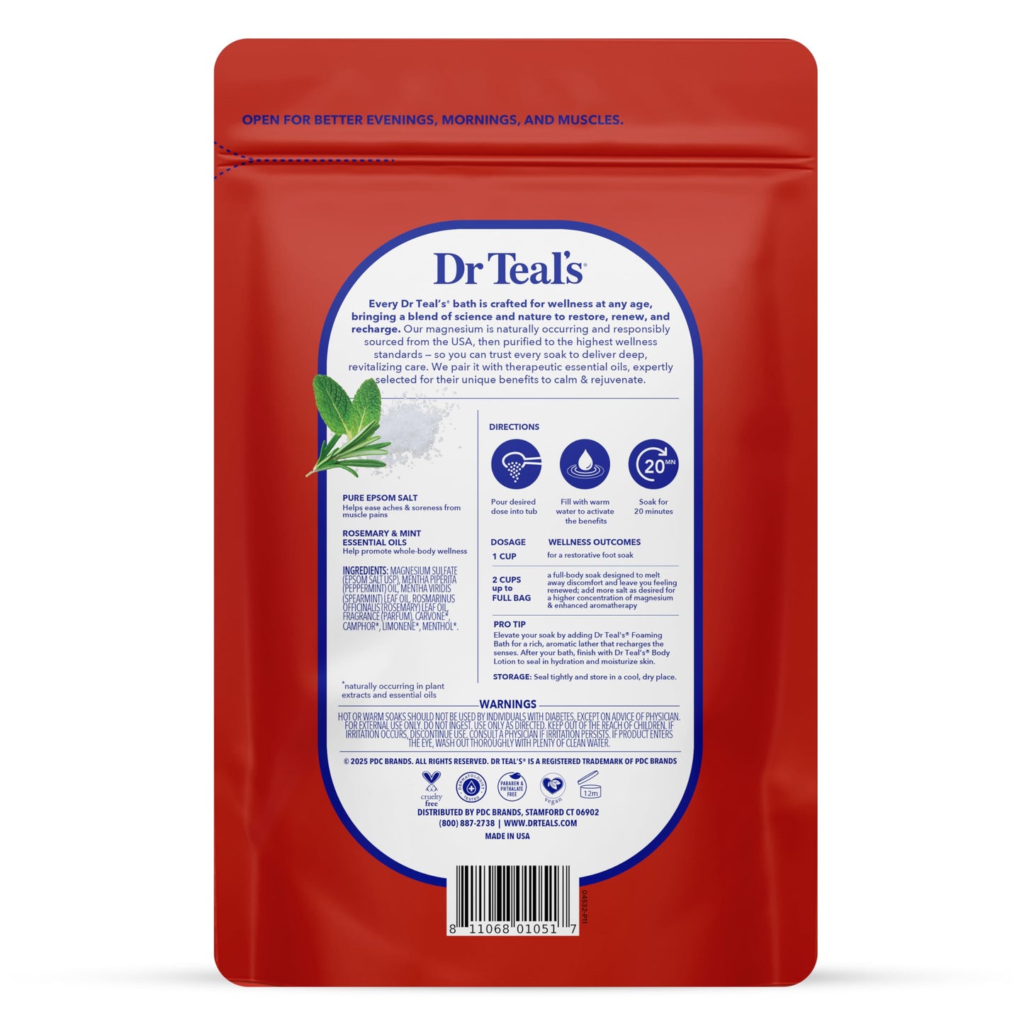 Dr Teal's Pure Epsom Salt Soaking Solution Rosemary and Mint 3 lbs(Pack of 3) Beauty and Personal Care Dr Teal's
