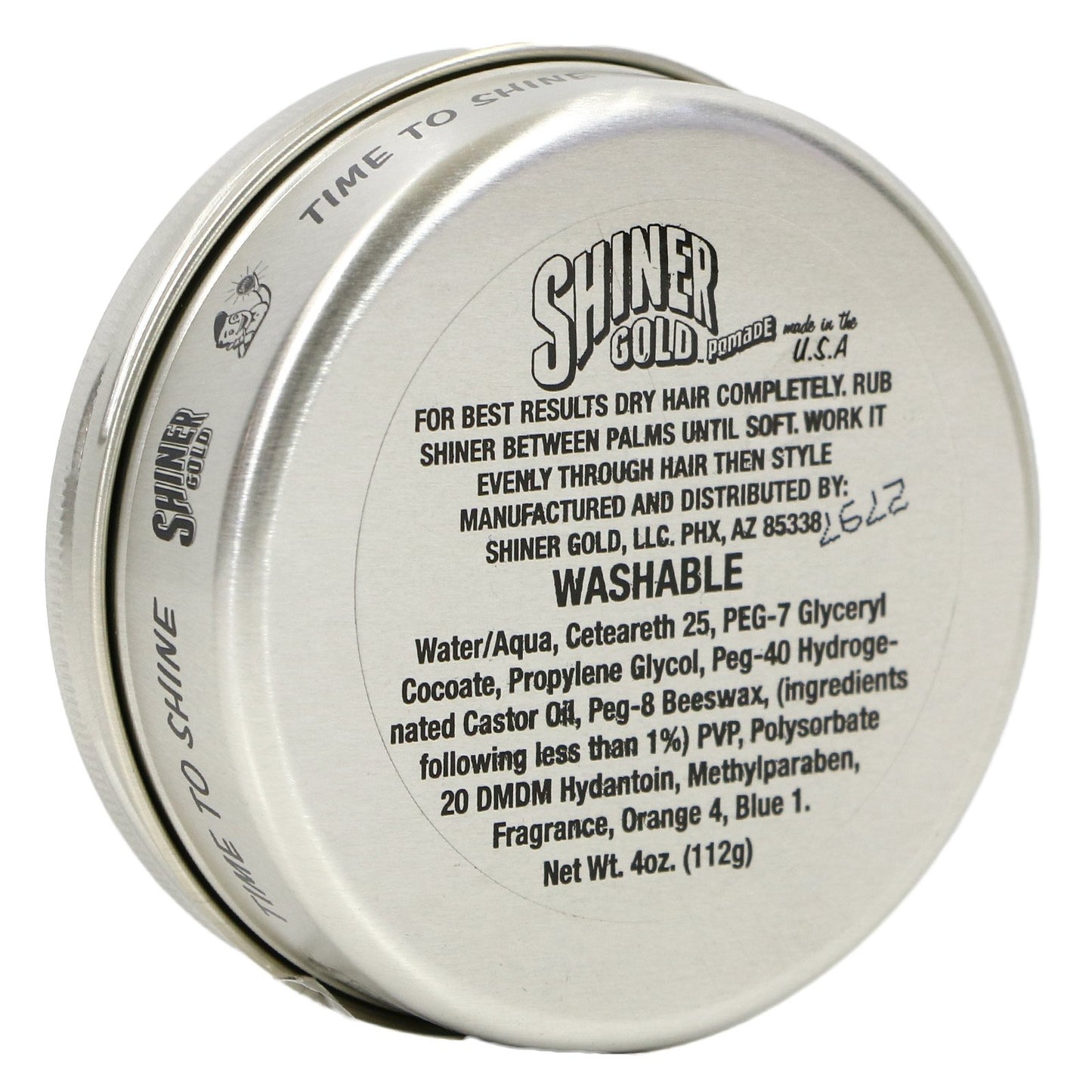 Shiner Gold Pomade | Strong Hold | High Shine | Water-based | Coconut Scent, 4oz. Pack of 3