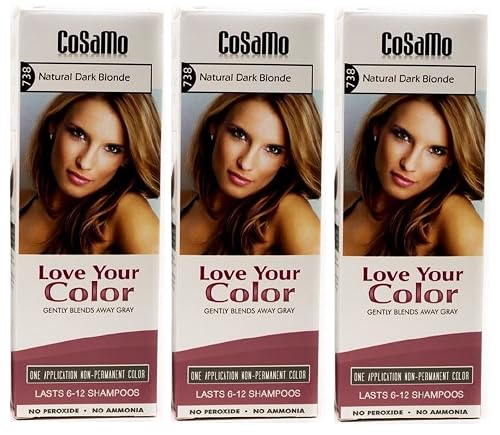 CoSaMo Love Your Color Hair Color 738 Natural Dark Blonde (Pack of 3)