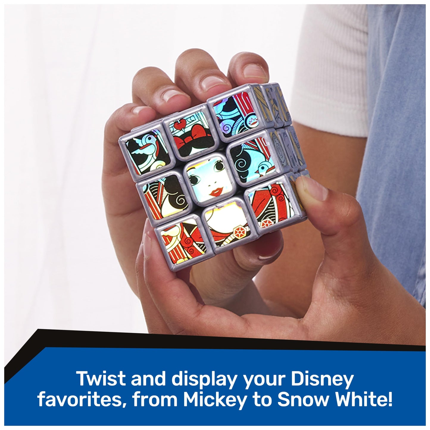 Rubik’s Cube, Disney 100th Anniversary Metallic Platinum 3x3 Cube, Disney Toy, Problem-Solving Brain Teaser, Classic Color-Matching Puzzle, Fidget…