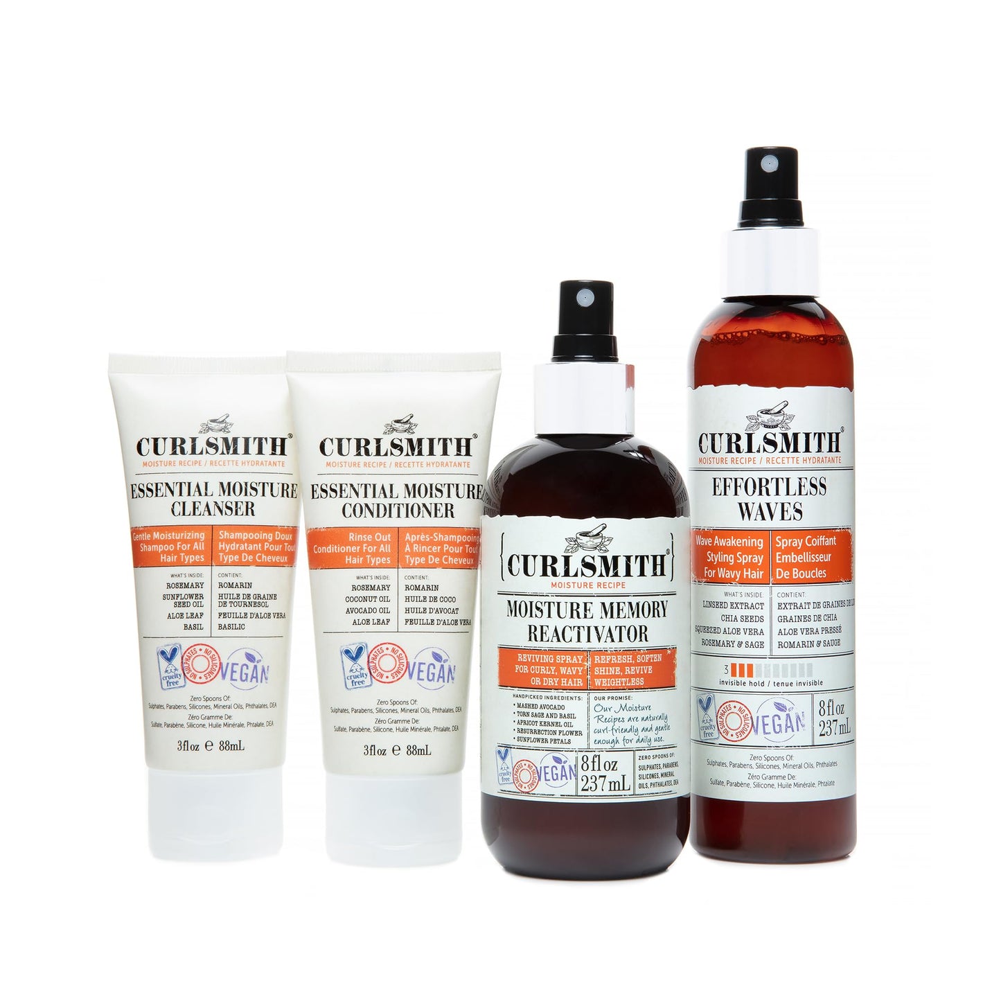 Curlsmith - Wavy Wash Day Discovery Kit | Complete Wash Day Kit, Perfect for People with Type 2 Curls | Cleanse, Control Frizz, Nourish & Hydrate Hair