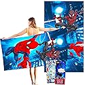 Spiderman Beach Towel Set - Bundle of a 40" x 72" Spiderman Beach Towel with Stickers and More | Marvel Beach Accessories