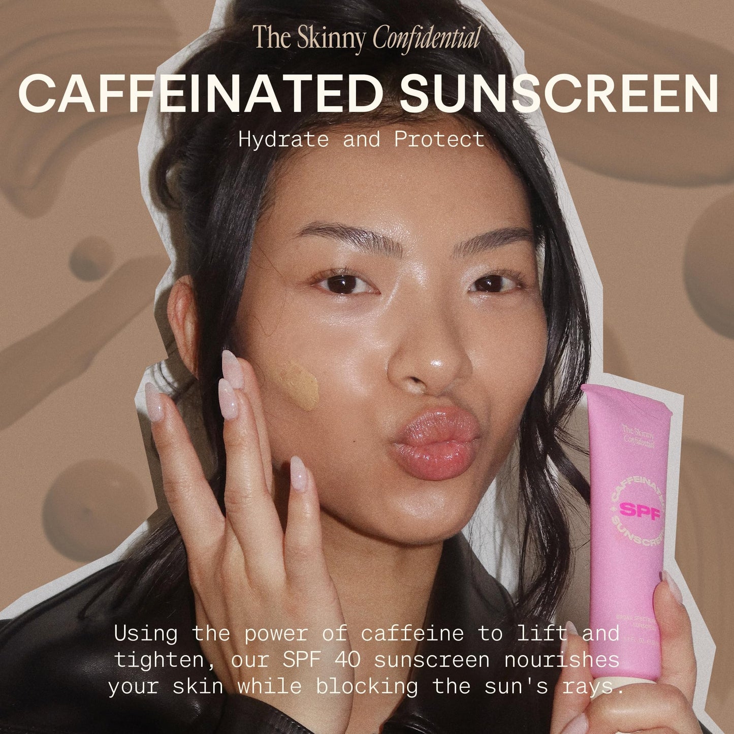 The Skinny Confidential Tinted Sunscreen, SPF 40 - Fragrance Free Face Moisturizer with No White Cast - Non-Greasy & Lightweight Caffeinated Mineral