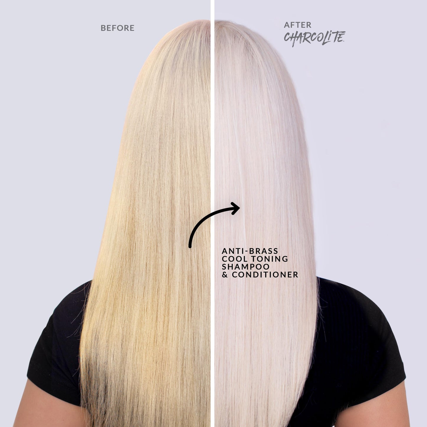 Charcolite Cool Toning Shampoo 20.3oz | Natural Anti-Yellow Shampoo with Activated Charcoal & Graphite | For Blonde, Bleached, Grey or Platinum Hair |