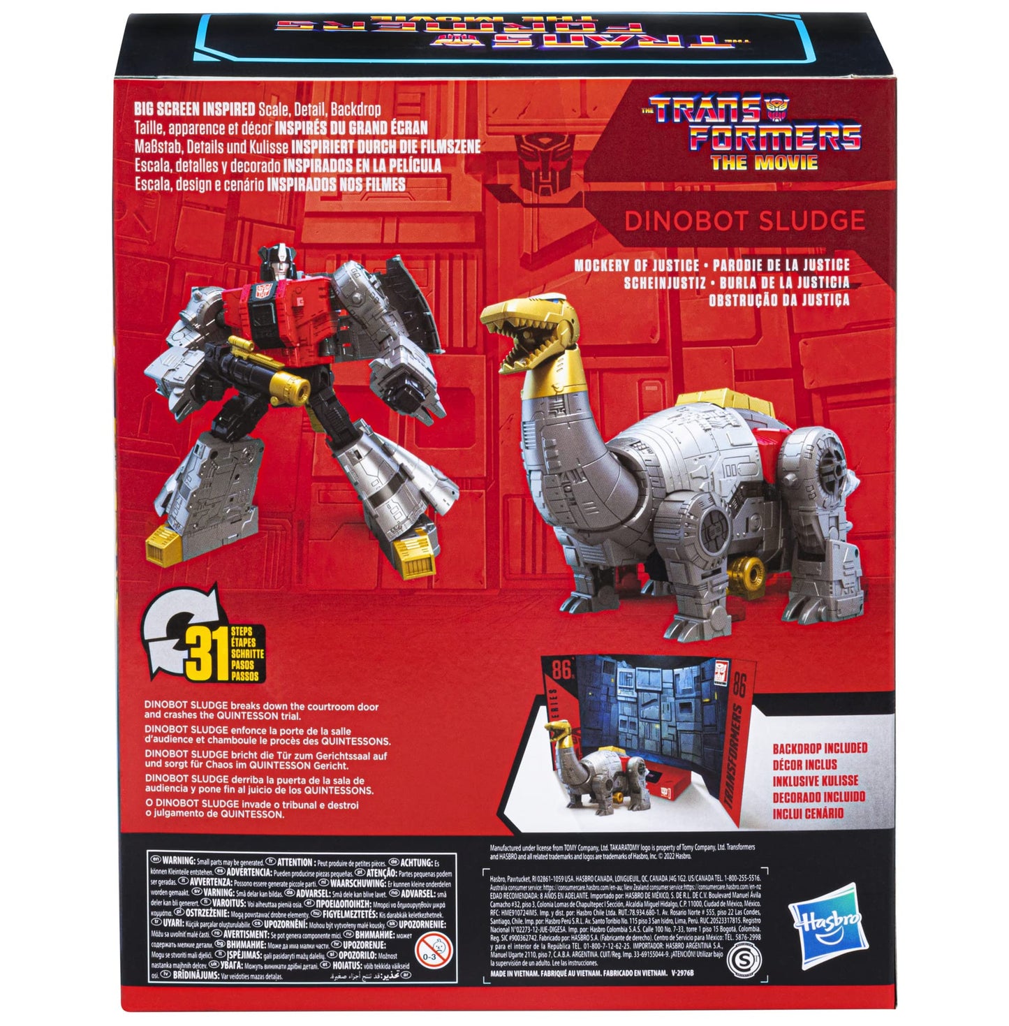 Transformers Studio Series 86-15 Leader Class The The Movie 1986 Dinobot Sludge Action Figure, Ages 8 and Up, 8.5-inch