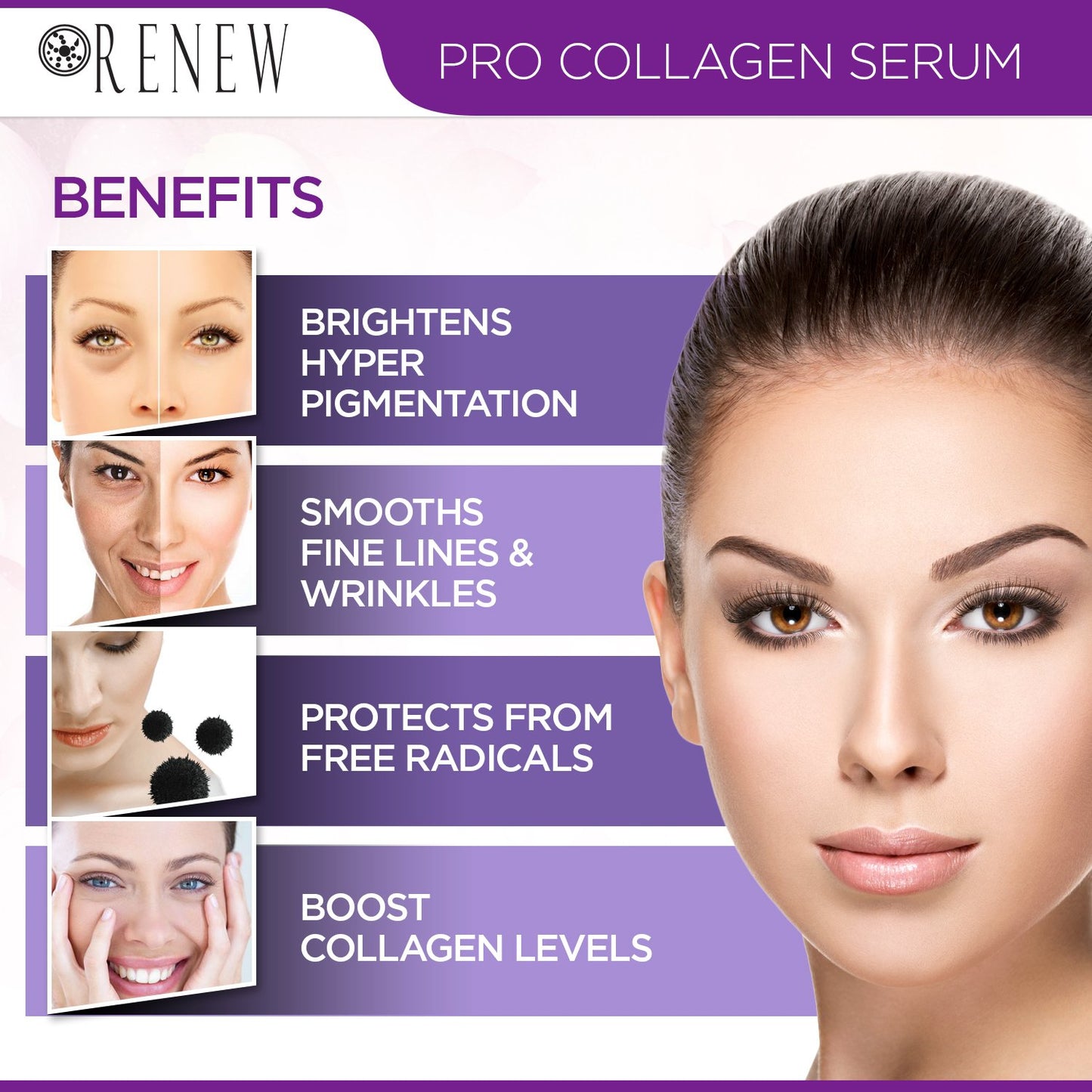 Renew Pro Collagen Serum by Renew Skincare Day/Night Collagen Serum To Enhance Complexion- Deeply Hydrate- Diminish Fine Lines and Wrinkles