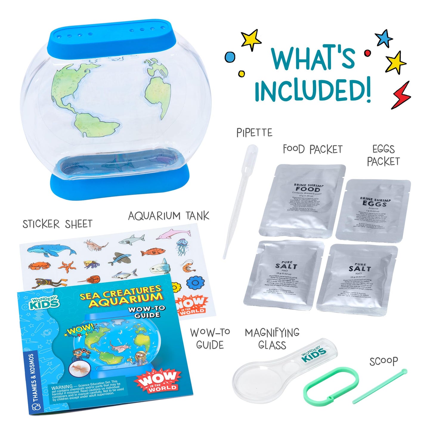 Wow in The World SEA Creatures Aquarium – Hatch & Raise Real Brine Shrimp, Customizable Tank, STEM Toy for Kids 6+, Thames & Kosmos