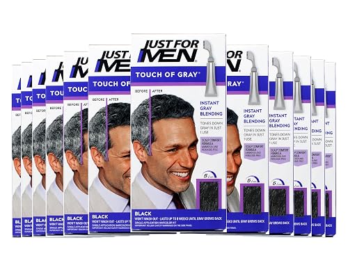 Just for Men Touch of Gray Hair Treatment, Black T-55 (Pack of 12)