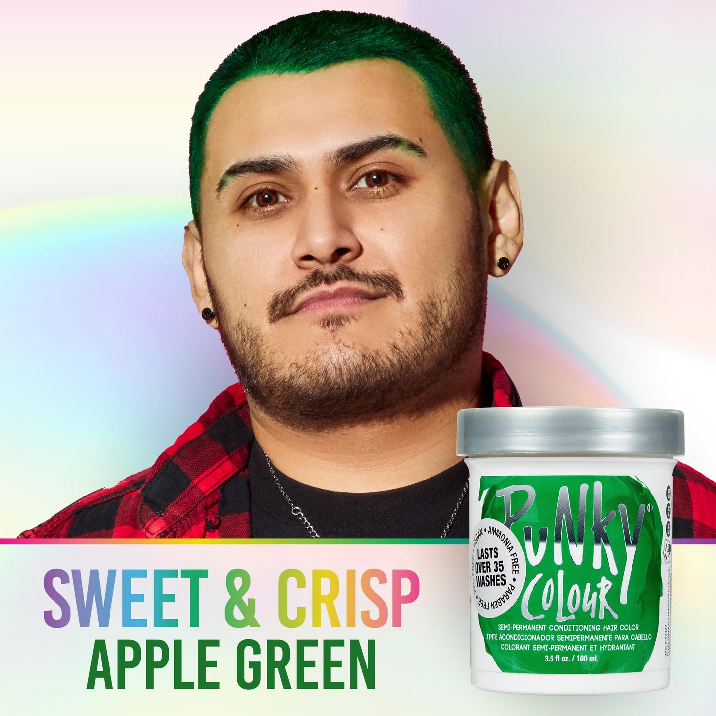 Punky Apple Green Semi Permanent Hair Color - Vegan & Cruelty-Free Conditioning Hair Dye, Lasts Up to 35 Washes, 3.5 fl oz