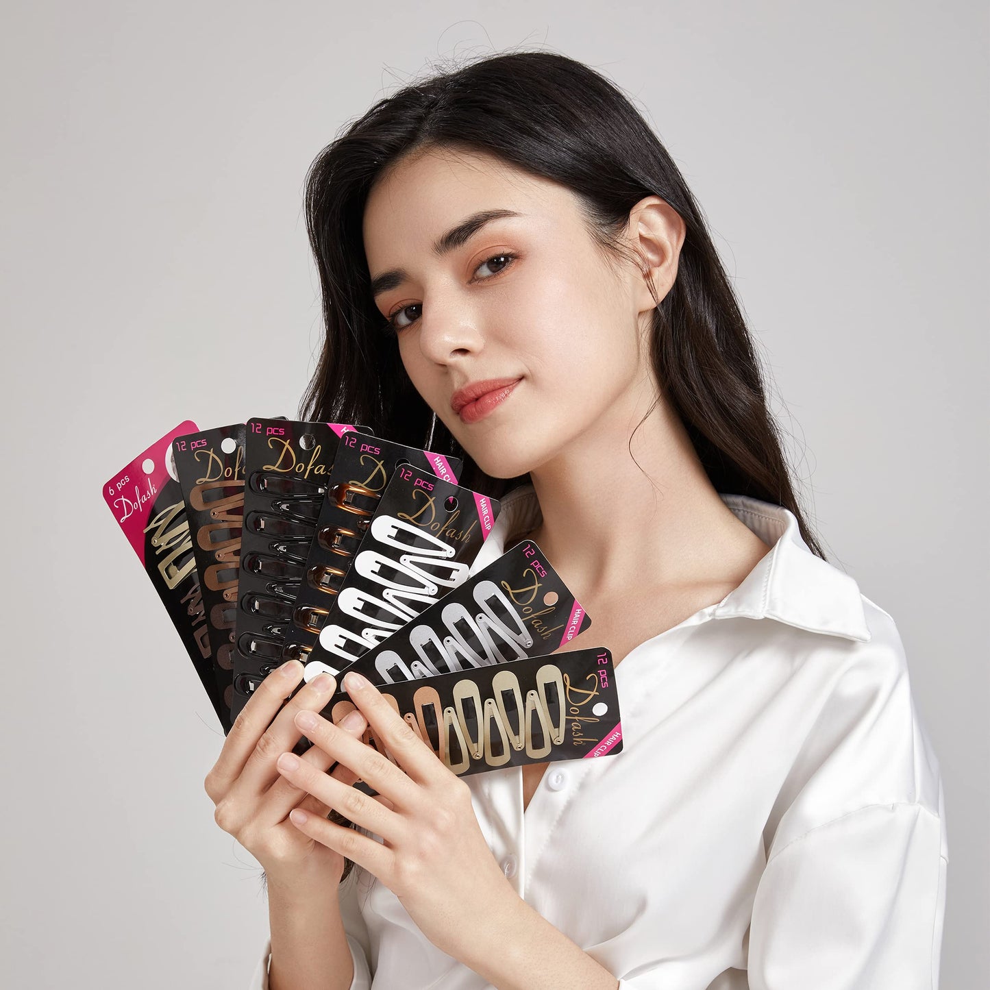 Dofash Snap Hair Clips Metal Grips 5CM/2 IN Barrettes for Thin Hair Basic Hair Accessories Hair Barrettes 12PCS (Blonde)