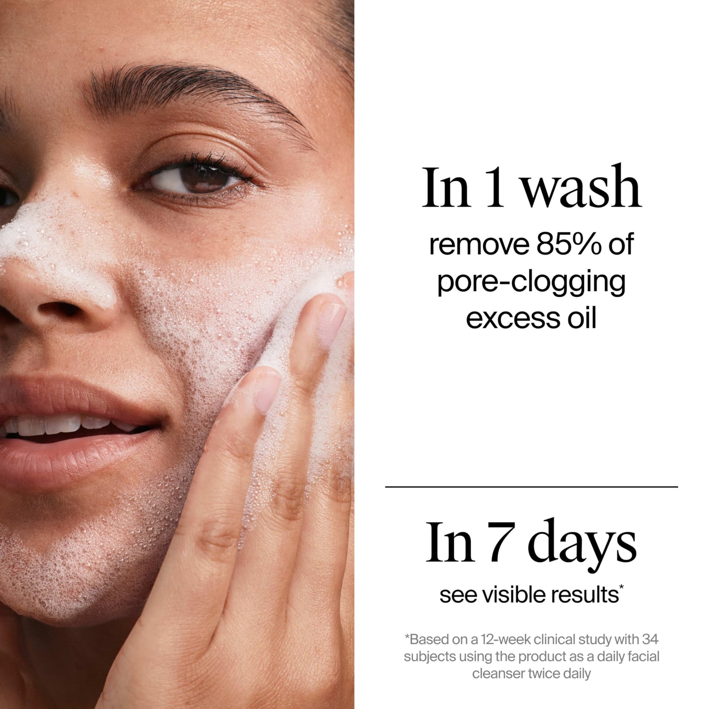Neutrogena Evenly Clear Acne Cleanser with 2% Salicylic Acid & 2% PHA Exfoliant, Gentle Foaming Face Wash Clears Clogged Pores & Blackheads While