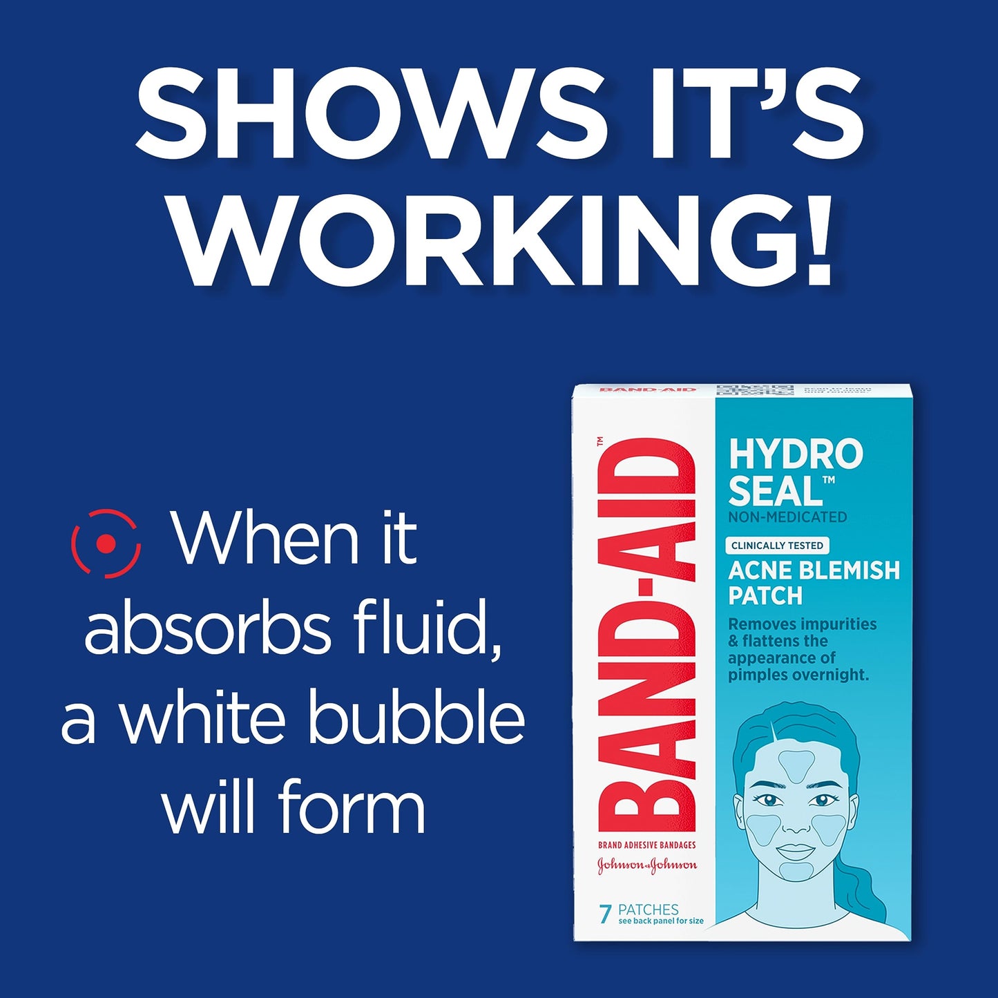 Band-Aid Brand Hydro Seal Acne Patches for Face, Non-Medicated Acne Blemish Patch Absorbs Fluids & Provides a Protective Healing Environment