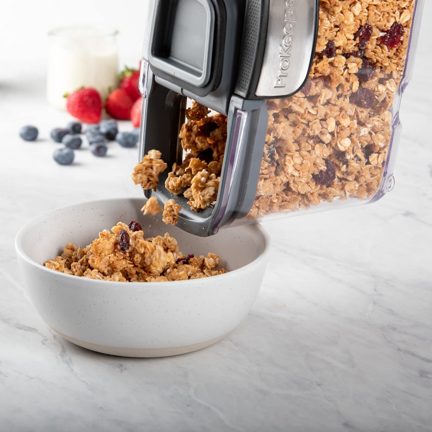 Progressive International ProKeeper+ Clear Plastic Airtight Food Baker's Kitchen Storage Organization Container Canister Set with Magnetic…