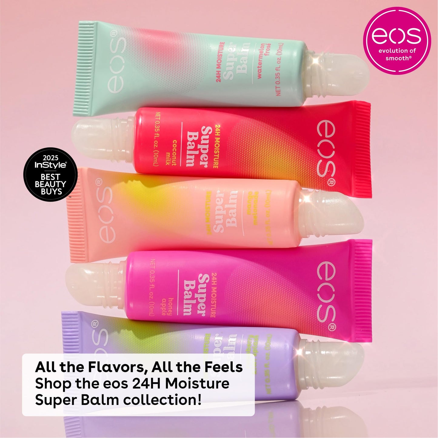 eos 24H Moisture Super Balm - Coconut Milk & Honey Apple, Day or Night Lip Treatment, Made for Sensitive Skin, Lip Balms & Moisturizers, 0.35 fl oz